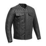 Cinder Men’s Cafe Style Leather Jacket