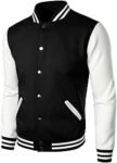 HOOD CREW Man’s Varsity Baseball Jacket Cotton Blend Letterman Jackets