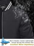 TACVASEN Men’s Lightweight Jacket Casual Spring Fall Windbreaker Bomber Zip Up Coat With Pocket